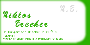 miklos brecher business card